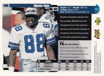 1997 Collector's Choice #160 Michael Irvin Back