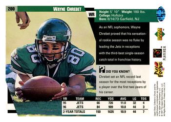 1997 Collector's Choice #200 Wayne Chrebet Back