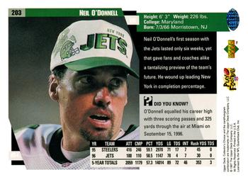 1997 Collector's Choice #203 Neil O'Donnell Back