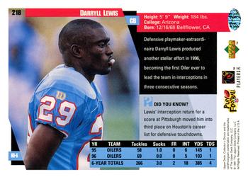 1997 Collector's Choice #218 Darryll Lewis Back