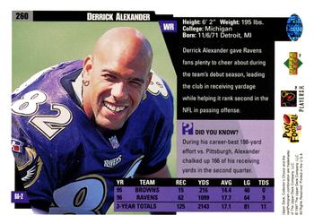 1997 Collector's Choice #260 Derrick Alexander Back