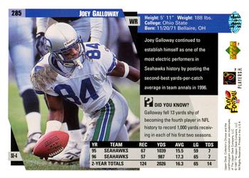 1997 Collector's Choice #285 Joey Galloway Back