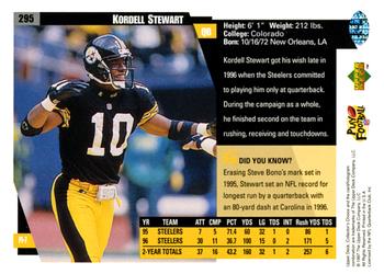 1997 Collector's Choice #295 Kordell Stewart Back