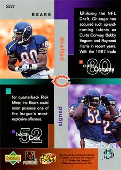 1997 Collector's Choice #357 Bobby Engram / Rick Mirer / Raymont Harris / Curtis Conway / Bryan Cox Back
