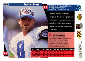 1997 Collector's Choice #406 Billy Joe Hobert Back