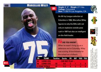 1997 Collector's Choice #408 Marcellus Wiley Back