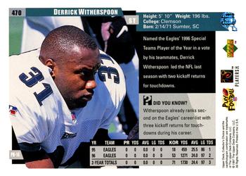 1997 Collector's Choice #470 Derrick Witherspoon Back