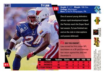1997 Collector's Choice #507 Ty Law Back