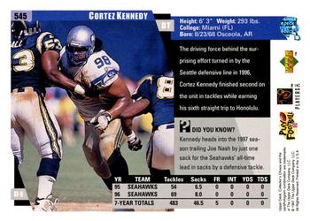 1997 Collector's Choice #545 Cortez Kennedy Back