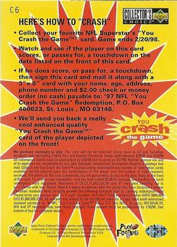 1997 Collector's Choice - You Crash the Game #C6 Jeff Blake Back