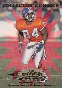 1997 Collector's Choice - You Crash the Game #C17 Shannon Sharpe Front