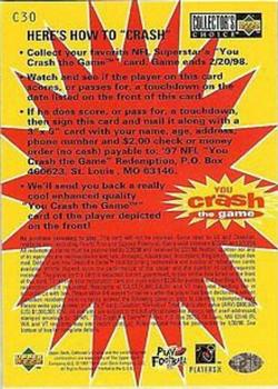 1997 Collector's Choice - You Crash the Game #C30 Warrick Dunn Back