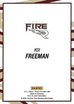 2023 Panini Rhein Fire #NNO Koi Freeman Back