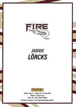 2023 Panini Rhein Fire - Red #NNO Jannik Lörcks Back