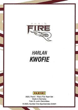 2023 Panini Rhein Fire - Red #NNO Harlan Kwofie Back