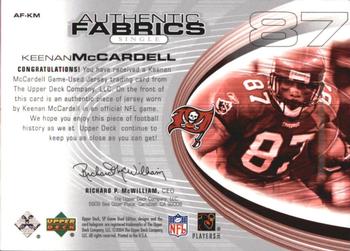 2004 SP Game Used - Authentic Fabrics #AF-KM Keenan McCardell Back