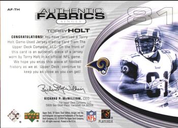 2004 SP Game Used - Authentic Fabrics #AF-TH Torry Holt Back