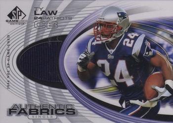2004 SP Game Used - Authentic Fabrics #AF-TL Ty Law Front