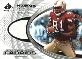 2004 SP Game Used - Authentic Fabrics #AF-TO Terrell Owens Front