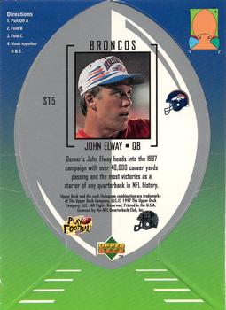 1997 Collector's Choice - Mini-Standee #ST5 John Elway Back