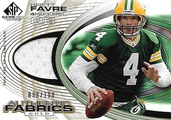 2004 SP Game Used - Authentic Fabrics Gold #AF-BF Brett Favre Front
