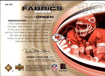 2004 SP Game Used - Authentic Fabrics Gold #AF-TR Trent Green Back