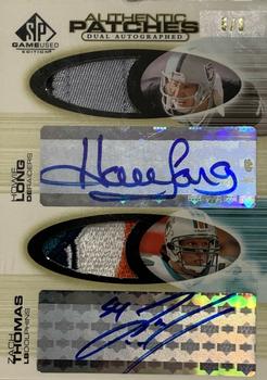 2004 SP Game Used - Authentic Patches Autographs Dual #AAP2-LT Howie Long / Zach Thomas Front
