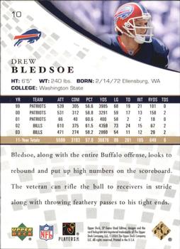 2004 SP Game Used - Gold #10 Drew Bledsoe Back