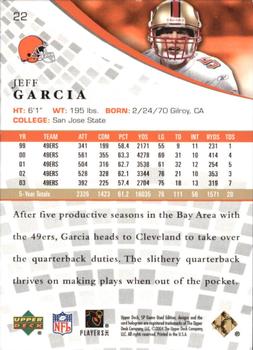 2004 SP Game Used - Gold #22 Jeff Garcia Back