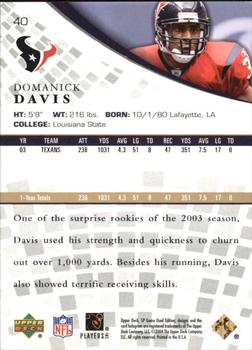 2004 SP Game Used - Gold #40 Domanick Davis Back