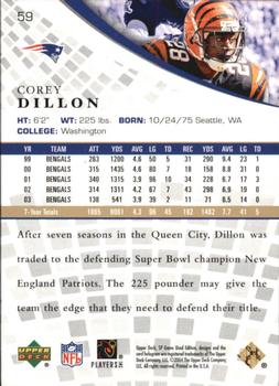 2004 SP Game Used - Gold #59 Corey Dillon Back
