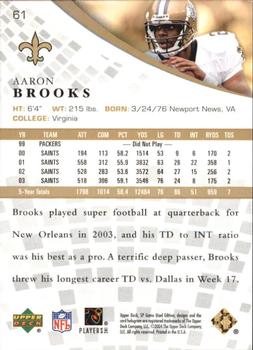 2004 SP Game Used - Gold #61 Aaron Brooks Back