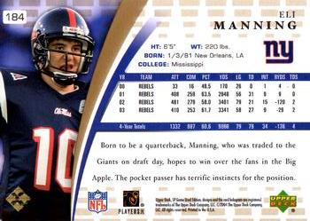2004 SP Game Used - Gold #184 Eli Manning Back