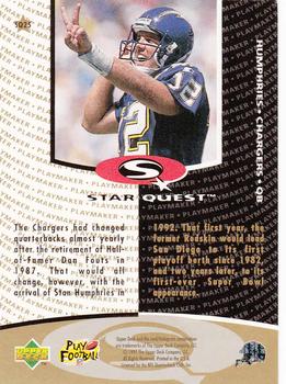 1997 Collector's Choice - StarQuest #SQ25 Stan Humphries Back
