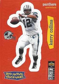 1997 Collector's Choice - Play Action Stick-Ums #S1 Kerry Collins Front