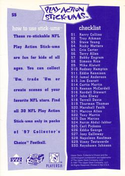 1997 Collector's Choice - Play Action Stick-Ums #S5 Cris Carter Back