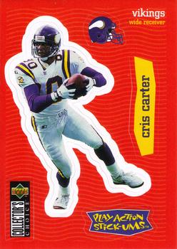1997 Collector's Choice - Play Action Stick-Ums #S5 Cris Carter Front