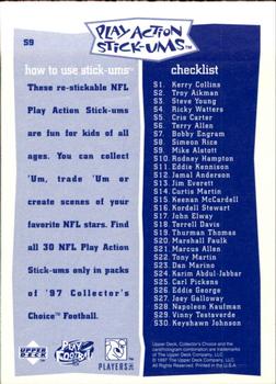 1997 Collector's Choice - Play Action Stick-Ums #S9 Mike Alstott Back