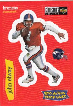 1997 Collector's Choice - Play Action Stick-Ums #S17 John Elway Front