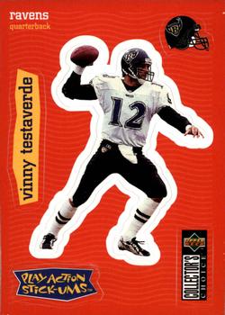 1997 Collector's Choice - Play Action Stick-Ums #S29 Vinny Testaverde Front