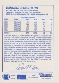1989 Kenner Starting Lineup Cards - Unreleased Figure Aftermarket #3992977060 Earnest Byner Back