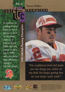 1997 Collector's Choice - Turf Champions #TC12 Trent Dilfer Back