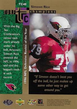 1997 Collector's Choice - Turf Champions #TC40 Simeon Rice Back