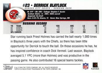 2004 Topps - Topps Collection #15 Derrick Blaylock Back