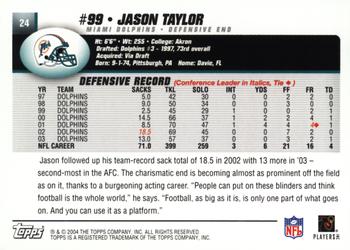 2004 Topps - Topps Collection #24 Jason Taylor Back