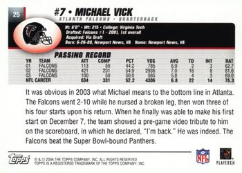 2004 Topps - Topps Collection #25 Michael Vick Back
