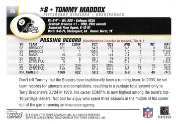 2004 Topps - Topps Collection #36 Tommy Maddox Back