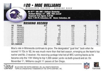 2004 Topps - Topps Collection #38 Moe Williams Back