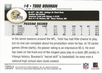 2004 Topps - Topps Collection #39 Todd Bouman Back
