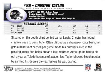 2004 Topps - Topps Collection #47 Chester Taylor Back